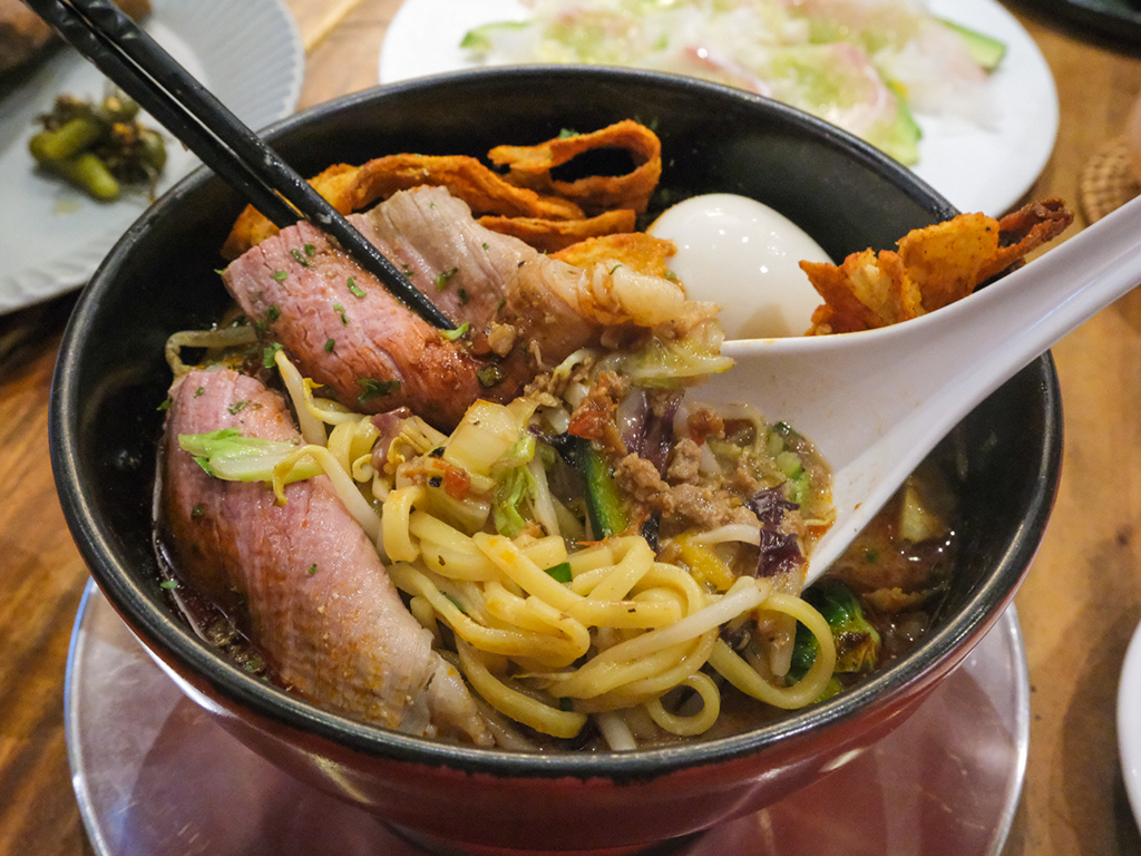 The volcano miso is full of umami, crunch, chew, and heat. Photo: Gary Lim/HungryGoWhere Ippudo Beyond