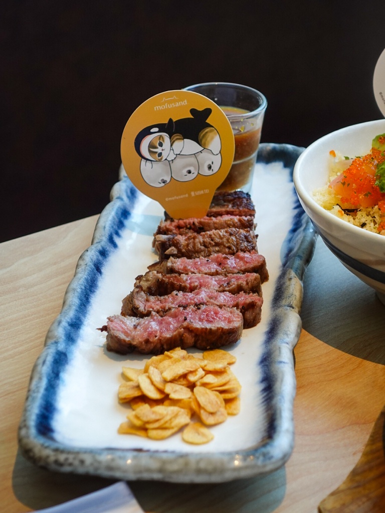 Wagyu steak. Photo: Sarah Chua/HungryGoWhere Sushi Tei Mofusand collab
