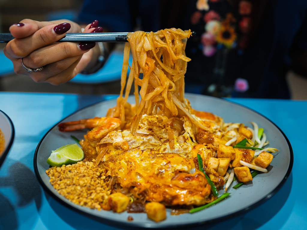 We joked that the dish, at first glance, looked like if nasi goreng pattaya (omelette) and pad thai had a baby — a possible Malay-Thai fusion. Photo: Abdul Rahim/HungryGoWhere naakin amoy street food centre