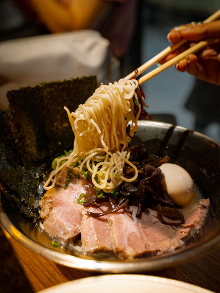 The slender Hakata-style ramen is super slurpable. Photo: Evan Mua/HungryGoWhere ramen soshiji
