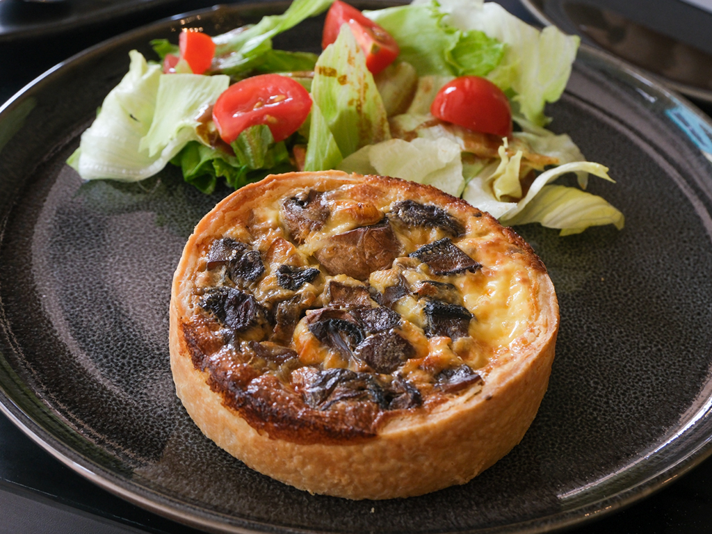 The quiche with sauteed shrooms is comforting, savoury, and surprisingly filling for its size. Photo: Gary Lim/HungryGoWhere bastille bakery joo chiat