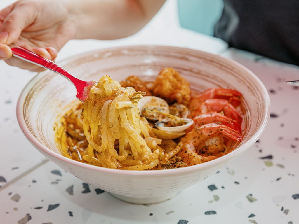 Heartland by Enjoy’s Heartland laksa. Photo: Ravin Thiruchelvam/HungryGoWhere Heartland by Enjoy