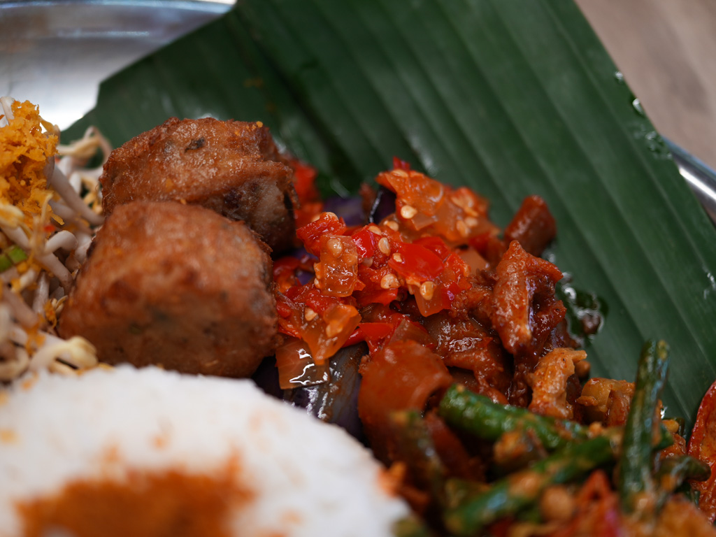 Begedil and sambal terung. Photo: Angeline Ang/HungryGoWhere coba coba yishun