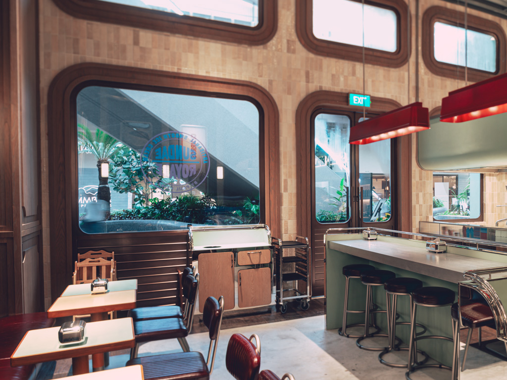 The Sundae Royale interior has a cool retro look. Photo: Moutarde and Sundae Royale Moutarde and Sundae Royale