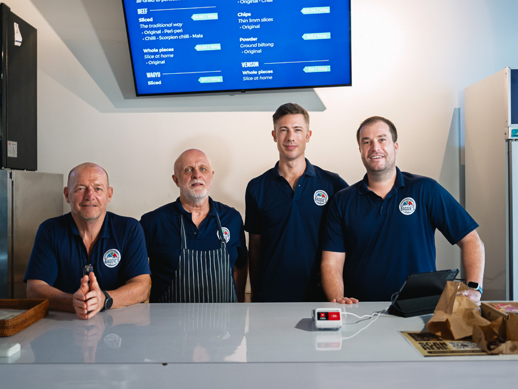 From left: Warren, Rory, Lockie and owner Shaun. Photo: Abdul Rahim Anwar/HungryGoWhere baggies joo chiat