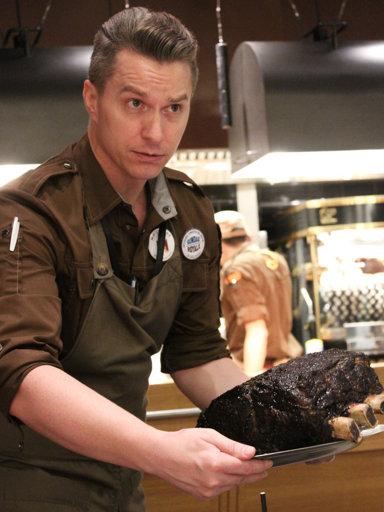 Chef Greg shows us the whole Australian prime rib cut. Photo: Angeline Ang/HungryGoWhere Moutarde and Sundae Royale