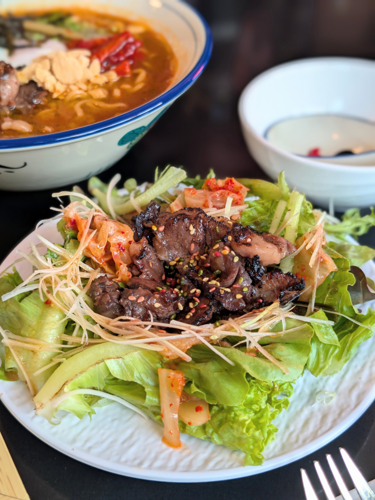 Wagyu rib fingers galbi topped with kimchi leek salad. Photo: Zawani Abdul Ghani/HungryGoWhere bancheria restaurant singapore