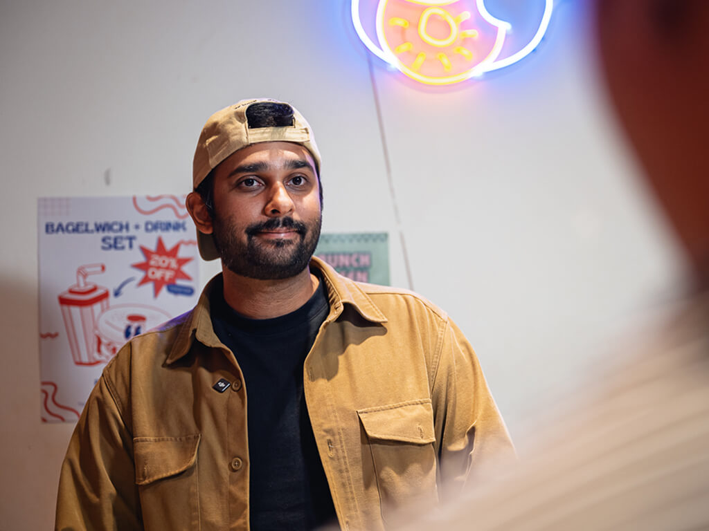 As an entrepreneur, Hemant tells HungryGoWhere that the randomest things happen at the shop. Photo: Abdul Rahim Anwar/HungryGoWhere The Bagel Bunch