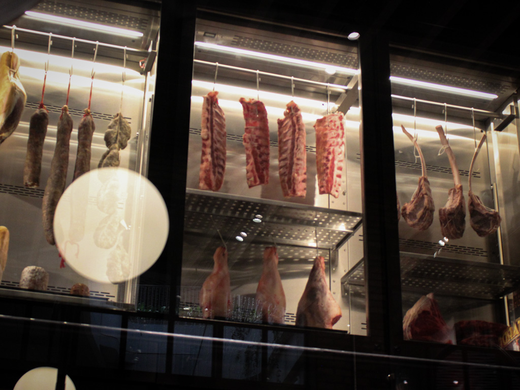 There’s a dry-aging room that showcases all its meats and cheeses — up to the ceiling. Photo: Angeline Ang/HungryGoWhere Moutarde and Sundae Royale