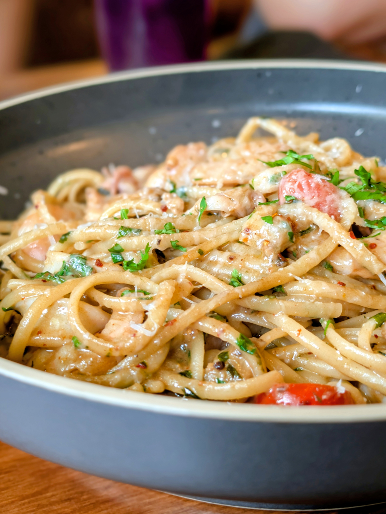 Black garlic pesto linguine. Photo: Zawani Abdul Ghani/HungryGoWhere Moxie weekend brunch menu