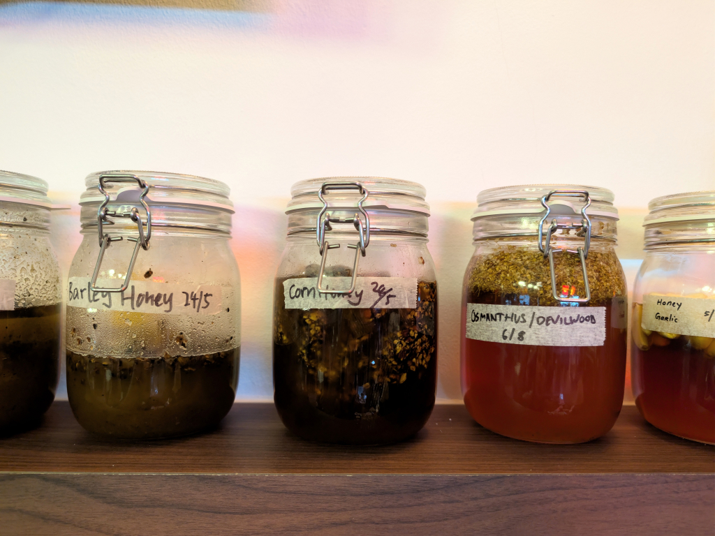 The shelf of housemade honeys and ferments. Photo: Zawani Abdul Ghani/HungryGoWhere bancheria restaurant singapore