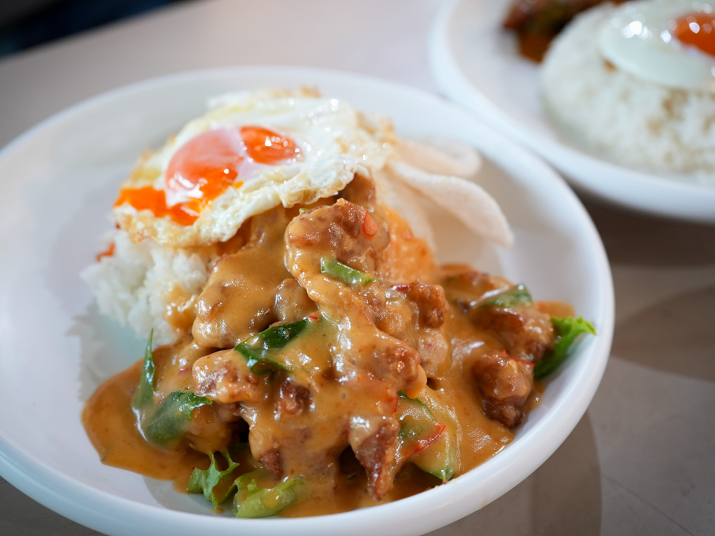 The popular, creamy salted egg chicken rice dish. Photo: Angeline Ang/HungryGoWhere 3 meals a day rochor