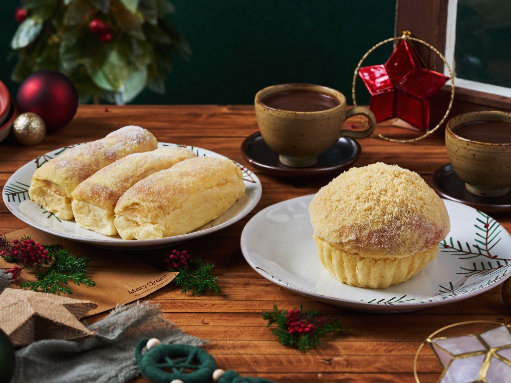 Mary Grace’s cheese rolls (left), and ensaymadas (right). Photo: Mary Grace Singapore Mary Grace Singapore