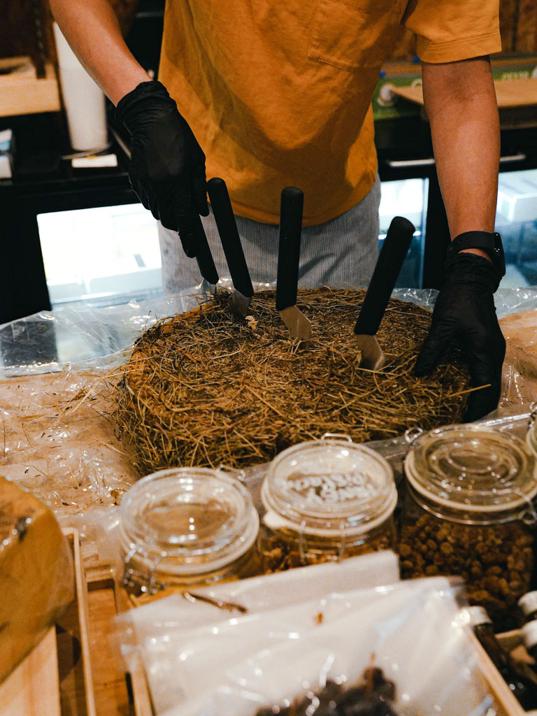 Preparing the cheese for sale takes quite a bit of effort sometimes. Photo: Evan Mua/HungryGoWhere the cheese ark