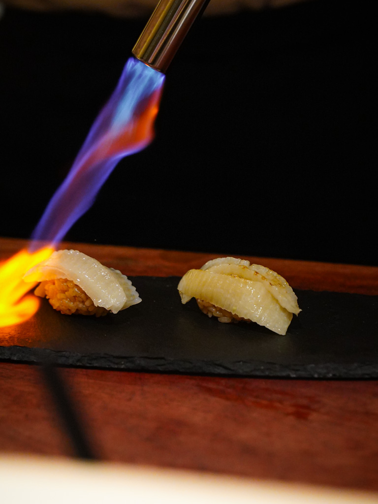 If you’re a frequent omakase diner, you’ll know the allure of aburi engawa. Photo: Evan Mua/HungryGoWhere sushidan singapore