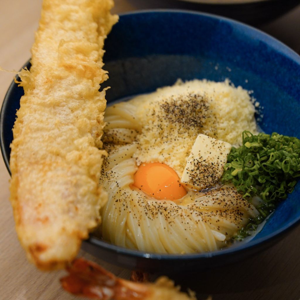 The viral carbonara udon. Photo: Evan Mua/HungryGoWhere new openings