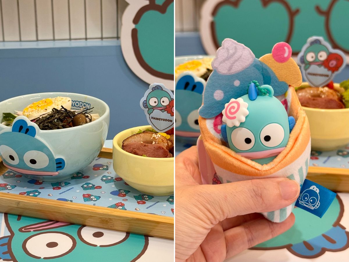 Hangyodon’s chilled ramen and mini smoked duck salad (left), which comes with a free toy (right). Photo: Foo Jia-En/HungryGoWhere hangyodon pop up singapore