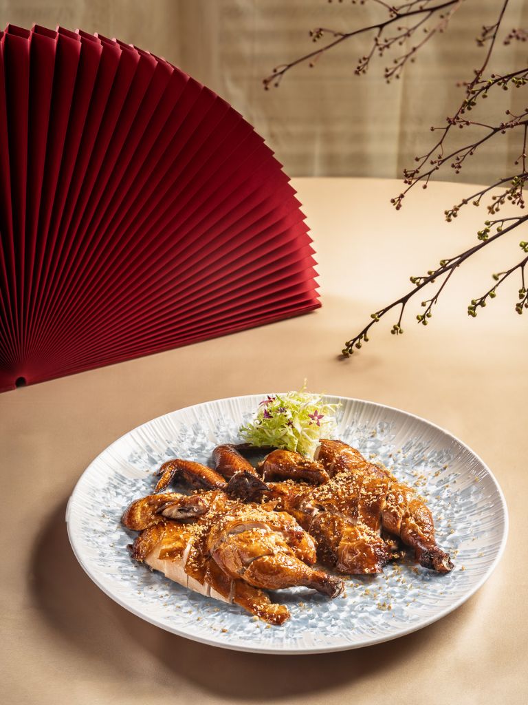 The crispy roasted Sakura chicken. Photo: Shisen Hanten by Chen Kentaro cny dinners 2026