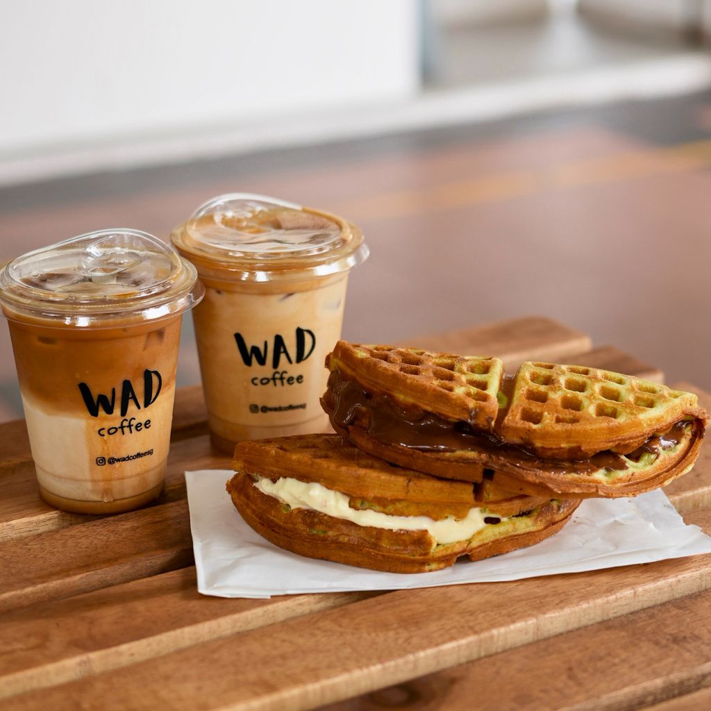 A cup of coffee, with a pandan waffle in hand, is the perfect pairing, in our books. Photo: Shannon Yap/HungryGoWhere wad coffee