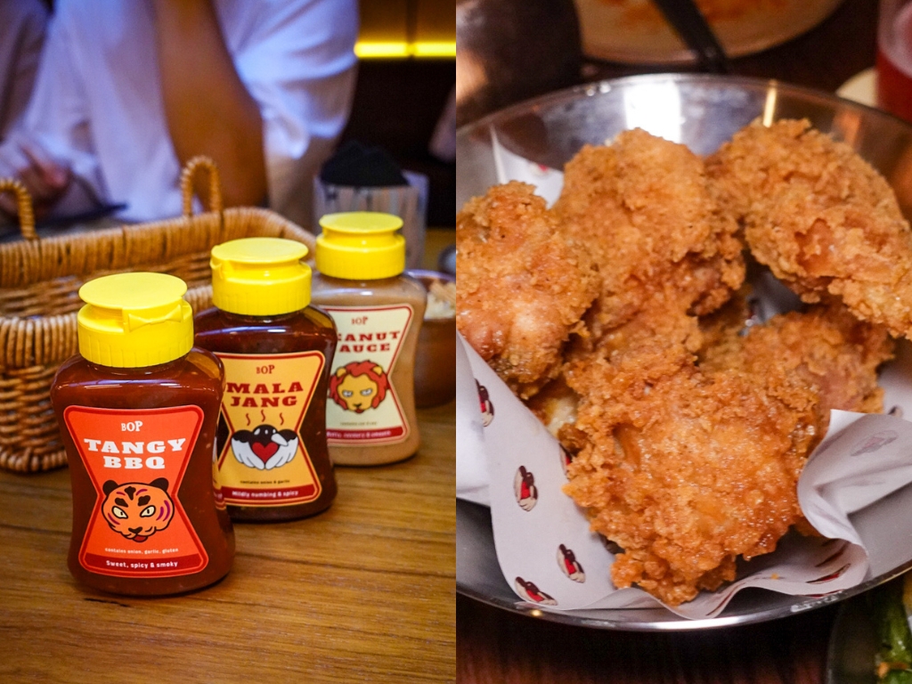 BOP’s crispy fried chicken and its trio of housemade sauces. Photos: Sarah Chua/HungryGoWhere BOP cocktail bar