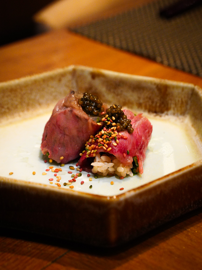 Wagyu vegetable roll. Photo: Evan Mua/HungryGoWhere Fat Cow