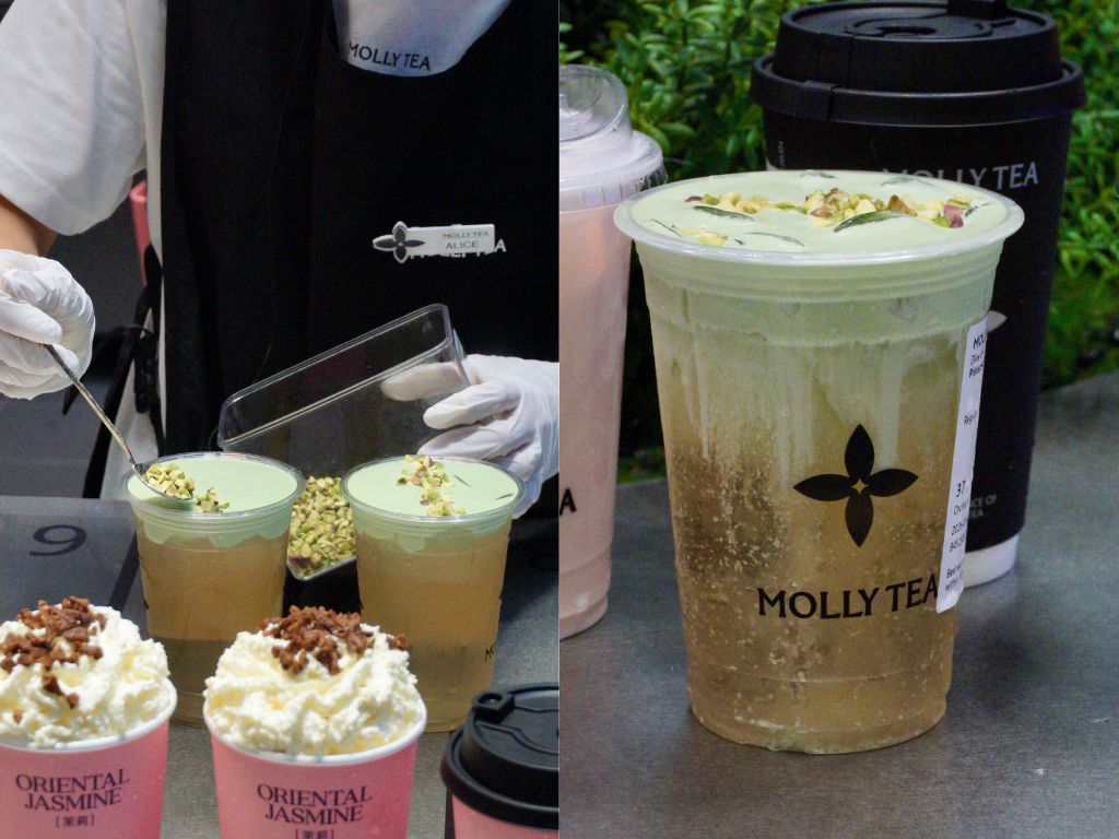 The pistachio jasmine coconut was a pleasant surprise. Photos: Hannah Tan/HungryGoWhere molly tea