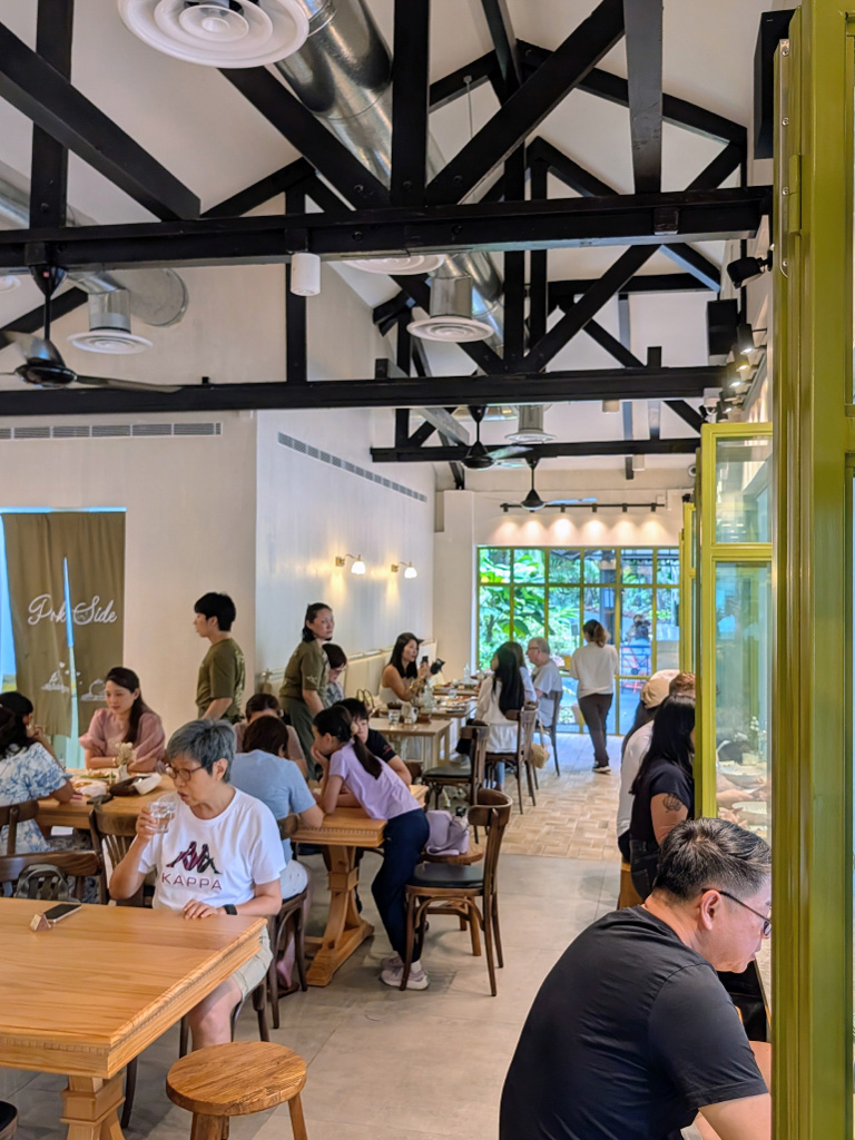 The indoor seating has air-conditioning, but the windows are kept open for a more spacious layout. Photo: Zawani Abdul Ghani/HungryGoWhere park side singapore botanic gardens