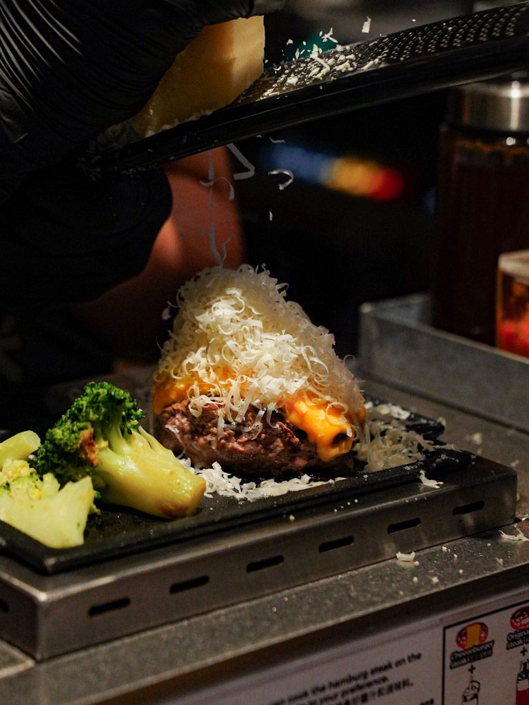 Cheese hamburg steak. Photo: Evan Mua/HungryGoWhere weave sentosa singapore