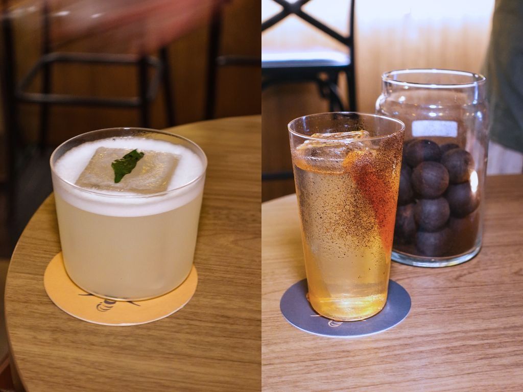 From left: Ghee sour and the All Star, a Paloma-inspired cocktail, with a black lime rim. Photos: Sarah Chua/HungryGoWhere new menus march 2026