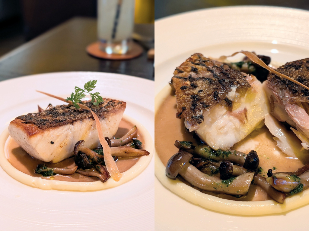 Pan-seared barramundi fillet. Photo: Zawani Abdul Ghani/HungryGoWhere FOC restaurant set lunch menu