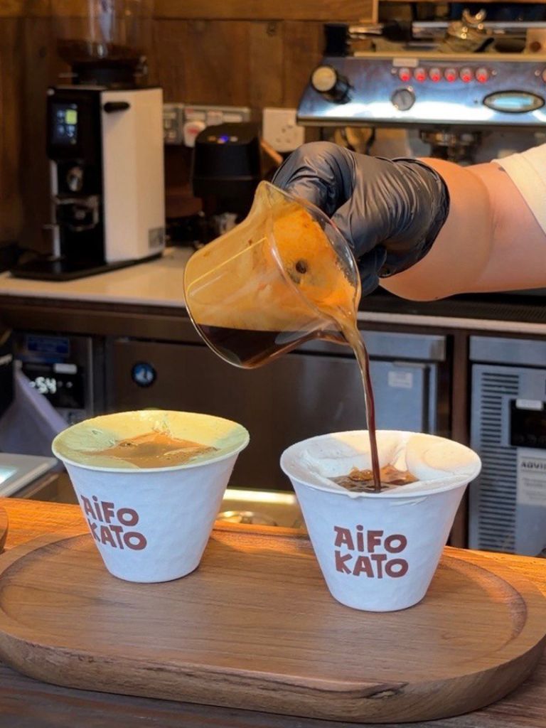 From left to right: Pistachio gelato with espresso, vanilla gelato with espresso. Photo: Shannon Ong/HungryGoWhere aifokaito singapore
