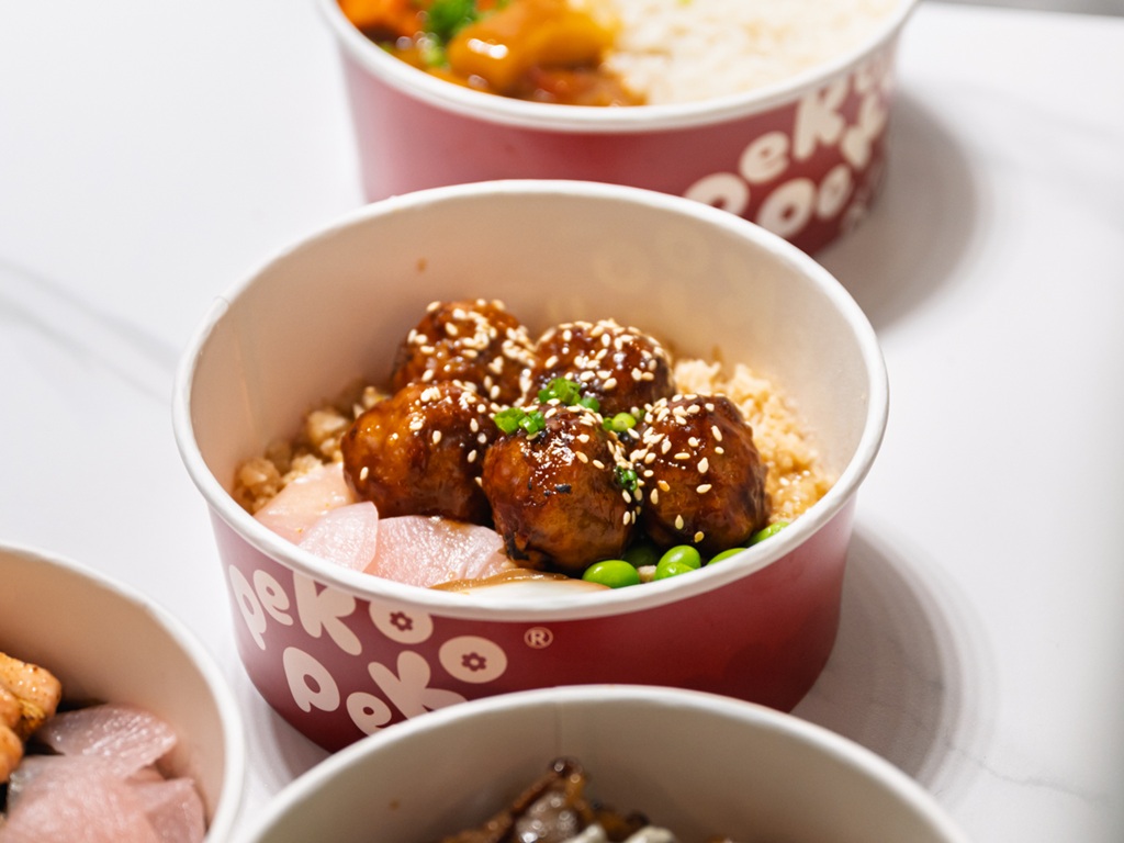 Peko Peko’ chicken meatballs with yuzu vinaigrette & cauliflower rice. Photo: Abdul Rahim Anwar/HungryGoWhere peko peko