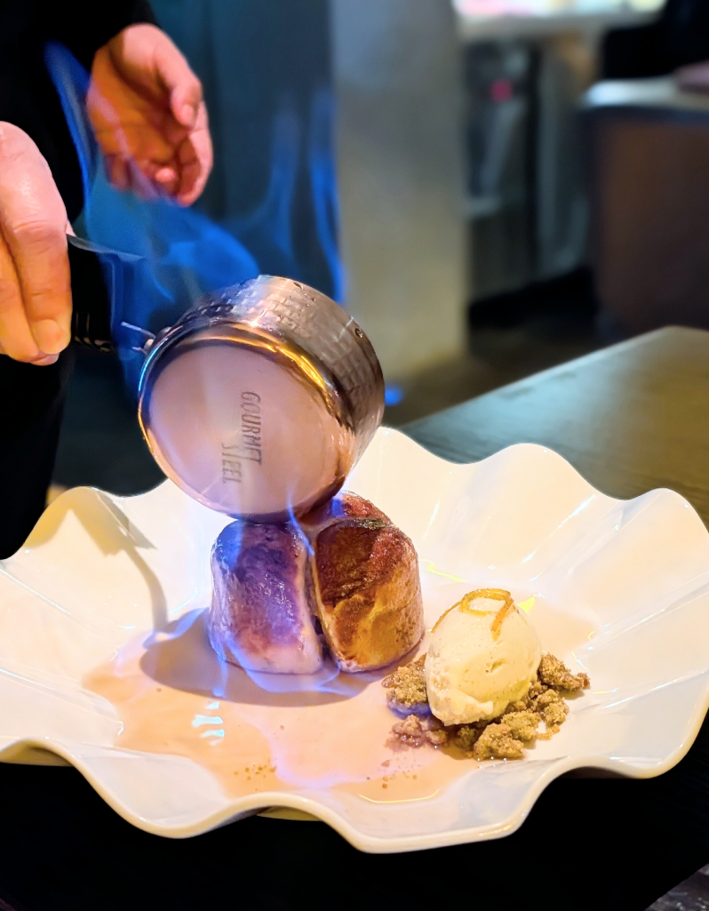 Flaming Grand Marnier baba. Photo: Zawani Abdul Ghani/HungryGoWhere FOC restaurant set lunch menu