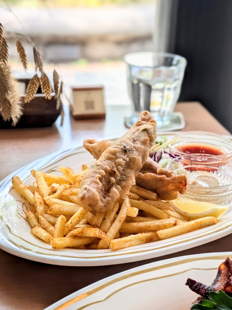 Spiced fish & chips. Photo: Zawani Abdul Ghani/HungryGoWhere park side singapore botanic gardens