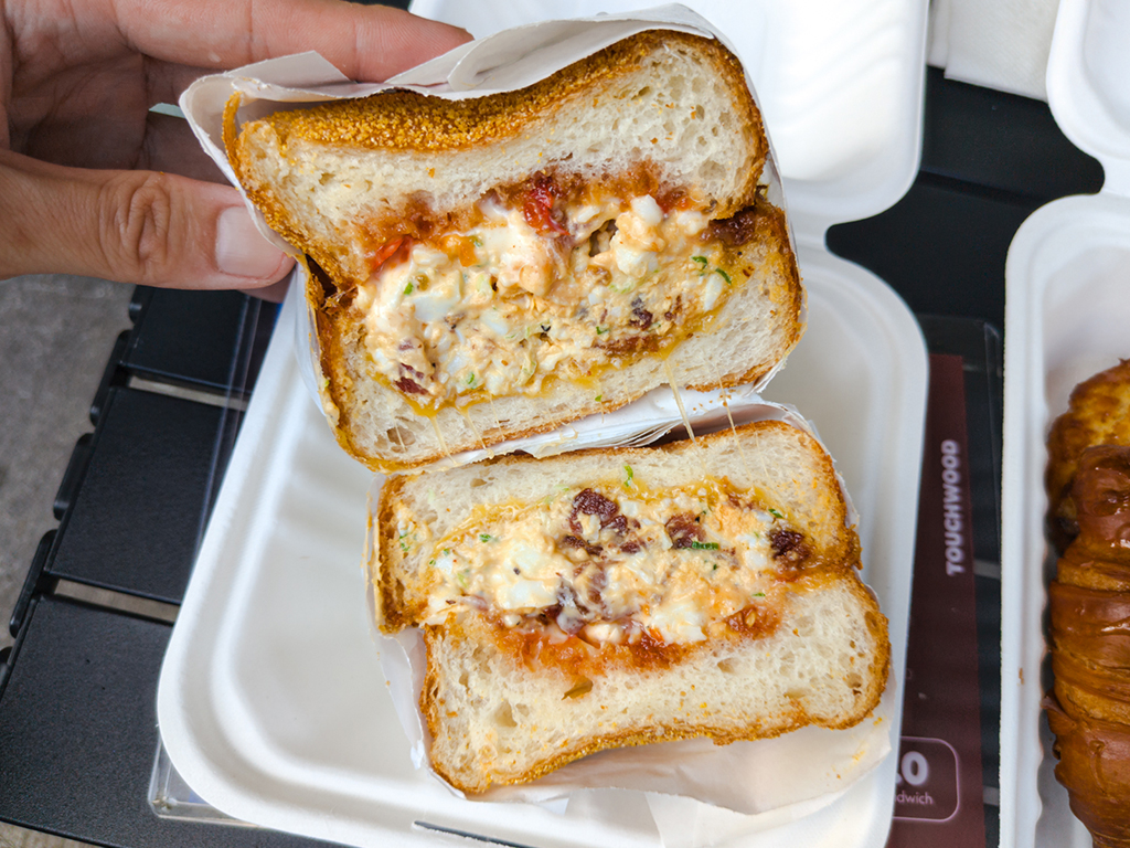 Hearty and a little messy, but everything a good breakfast sandwich should be like. Photo: Gary Lim/HungryGoWhere Touchwood Breakfast Bar