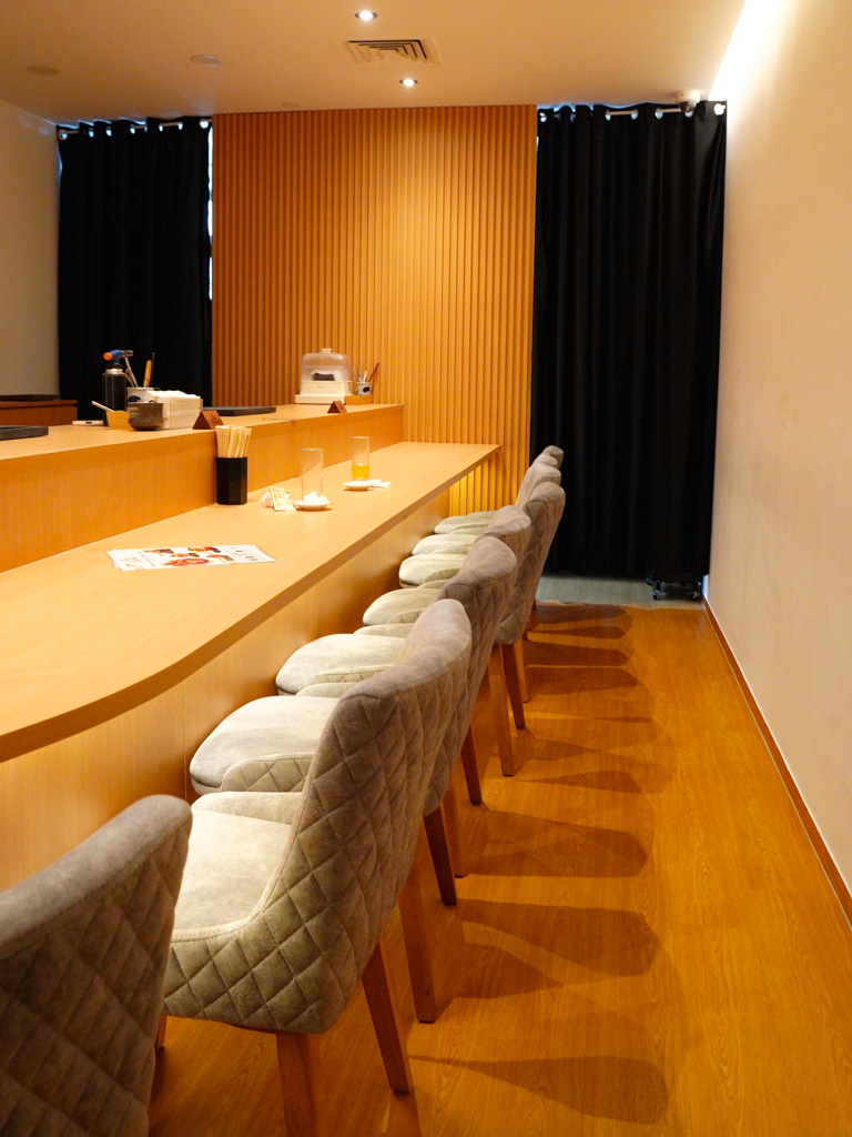 It’s an intimate 10-seater sushi bar. Photo: Evan Mua/HungryGoWhere sushi dorobo