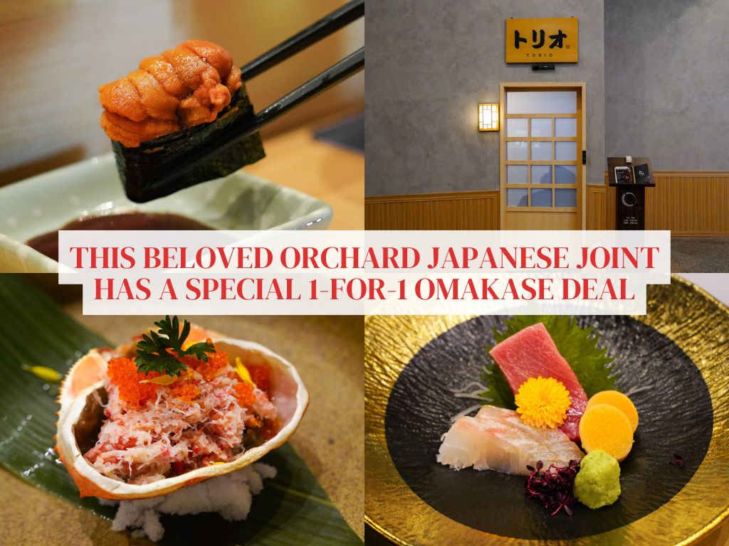 Beloved Torio Japanese Restaurant offers one-for-one omakase at S$84 per diner, with uni & otoro