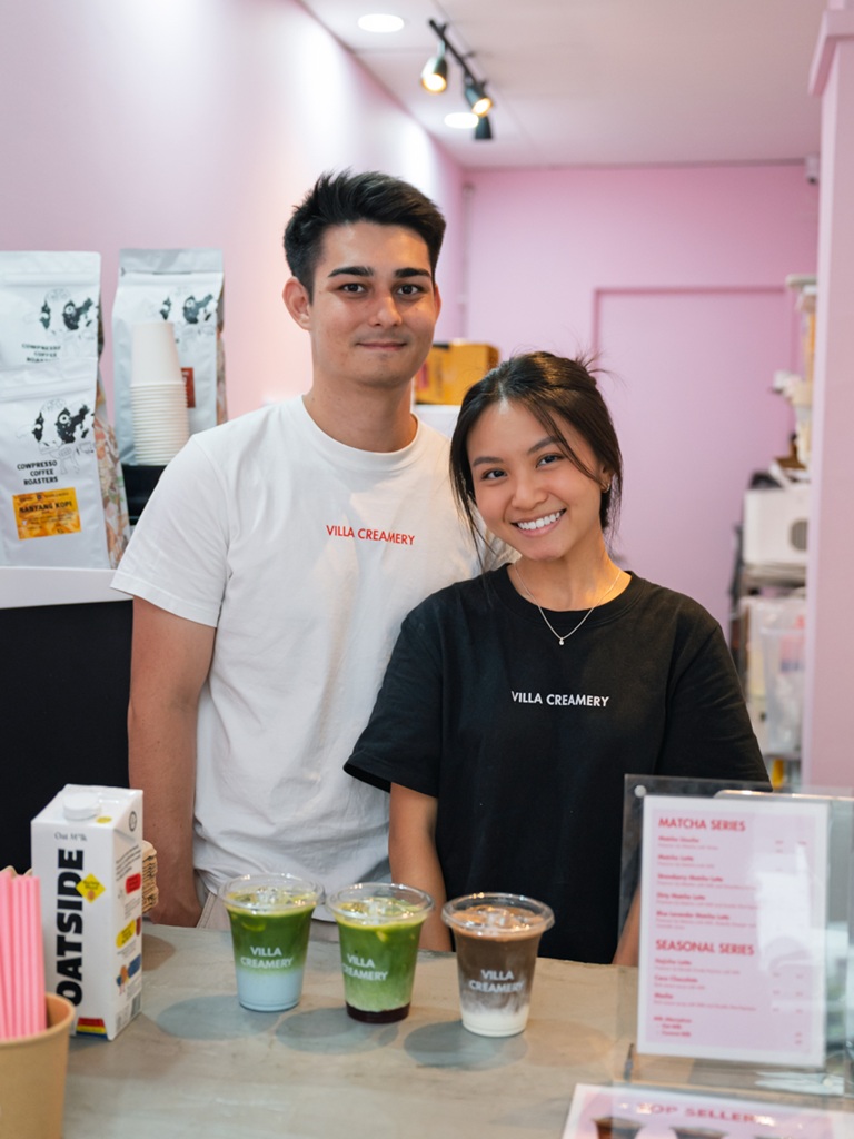 Villa Creamery’s co-founders Michelle and Cross (left). Photo: Abdul Rahim Anwar/HungryGoWhere villa creamery