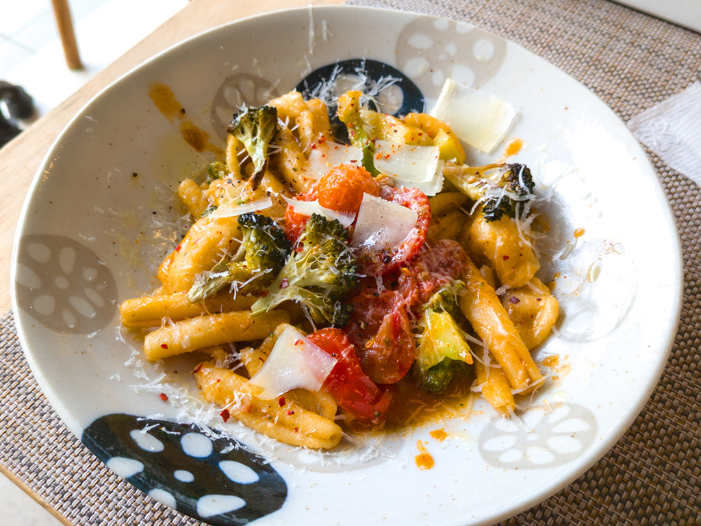 Maccherone and orecchiette married together with broccoli and cherry tomatoes. Photo: Gary Lim/HungryGoWhere 42 Pasta Thomson Plaza