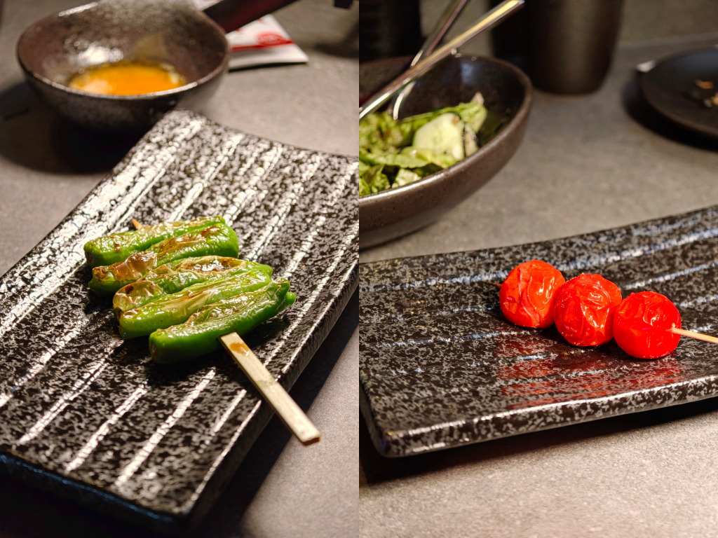 From left: Shishito peppers and cherry tomato. Photos: Zawani Abdul Ghani/HungryGoWhere satori amoy street