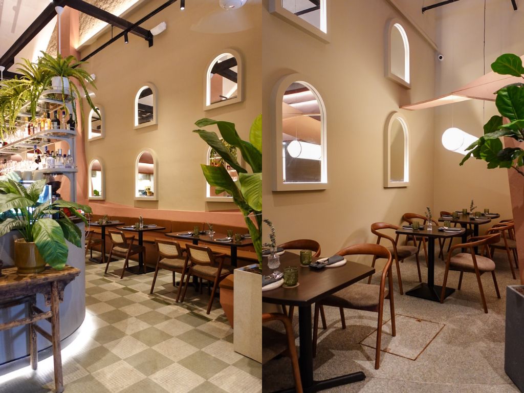 The window-shaped mirrors make it seem a lot more spacious and give the impression of sitting in a courtyard. Photos: Sarah Chua/HungryGoWhere Casa Mori Singapore