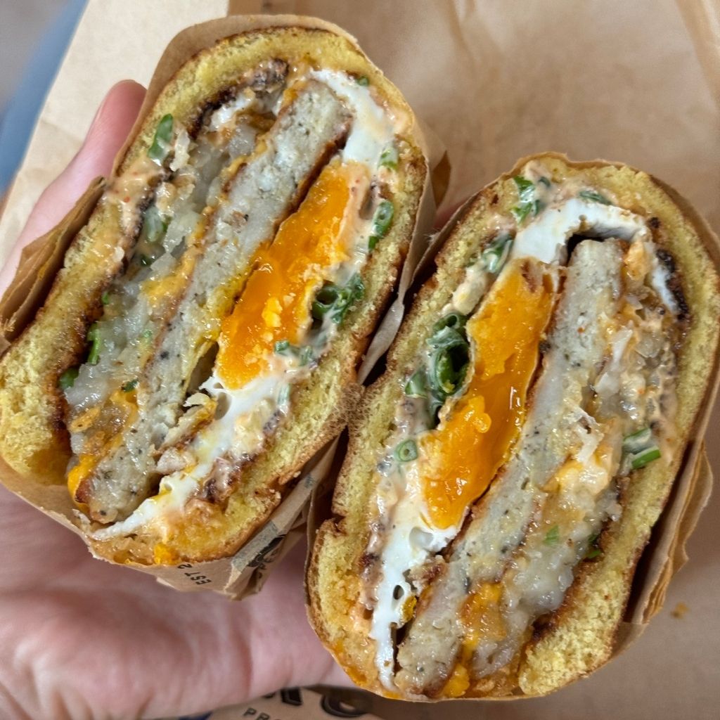 Korio’s sandwiches may appear small in size, but they're stacked high. Photo: Gaelmaine Hoong/HungryGoWhere sandwiches in singapore