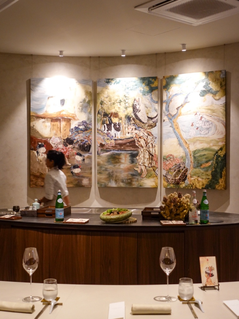 The artwork, done by chef Ace’s partner, Chloe, will change with the menu. Photo: Sarah Chua/HungryGoWhere Asin Singapore