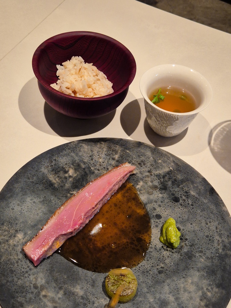 Jiang mu ya, with a side of yam rice and consomme. Photo: Sarah Chua/HungryGoWhere Asin Singapore