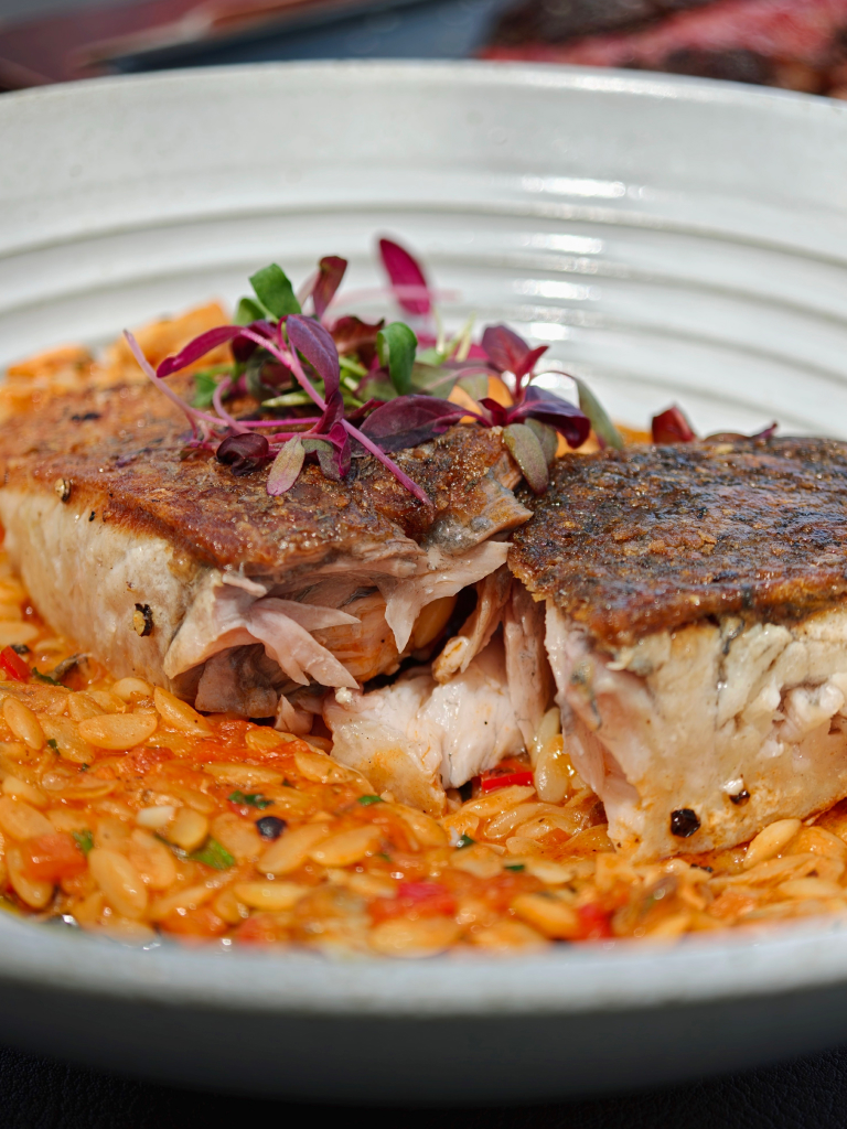 If you’re not feeling like steak, the sea bass will satisfy just as well. Photo: Zawani Abdul Ghani/HungryGoWhere Fire @ 1-Atico lunch set