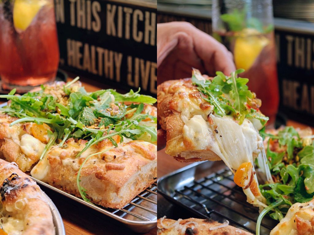 The Sunny slice: Nothing is more satisfying than a cheese pull on a pizza. Photo: Zawani Abdul Ghani/HungryGoWhere artichoke pizza parlor refreshed menu