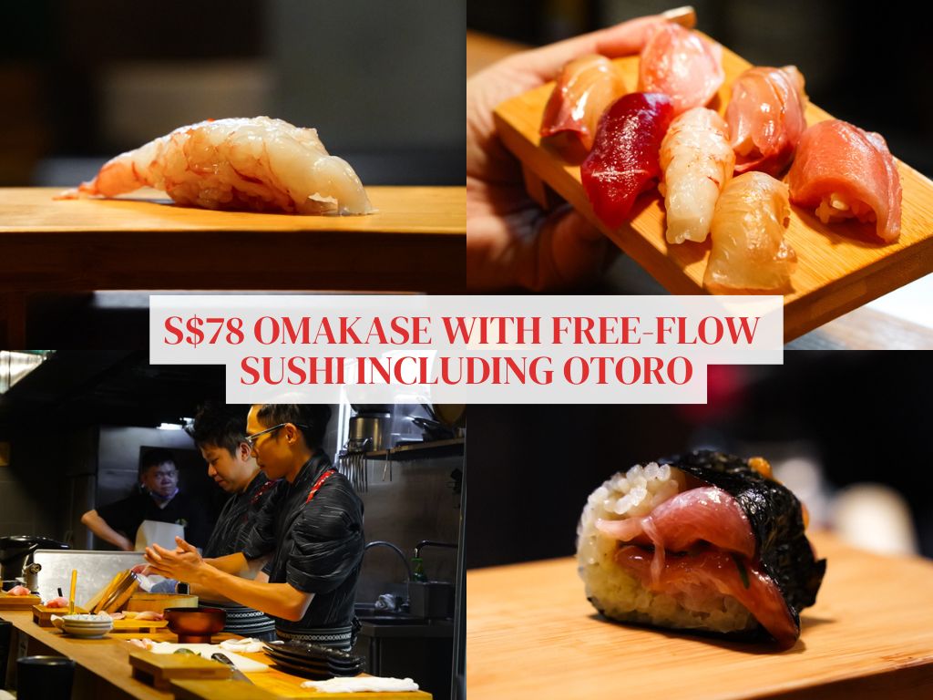 Boat Quay’s Sushi Guren serves omakase at S$78 with unlimited sushi refills — includes ootoro!