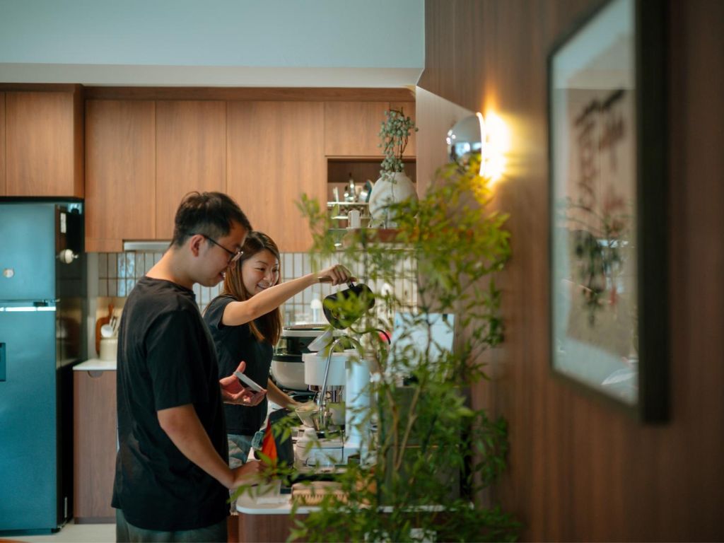 Kwang Yu and Alison moved into their four-room BTO unit in January. Photo courtesy of Hannah Chan bartley brewers