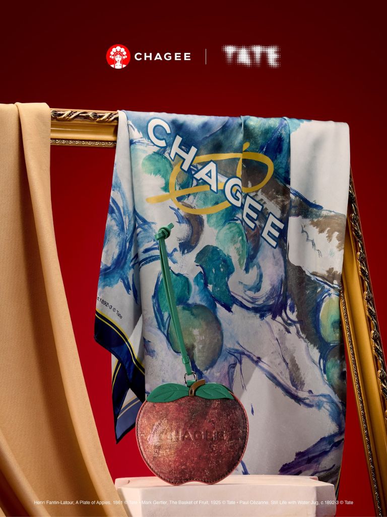 Apple Edition travel tag and artist shawl. Photo: Chagee Chagee | Tate