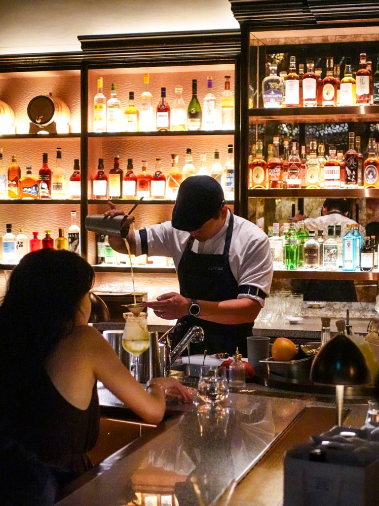 Bar manager Edwin behind the bar. Photo: Sarah Chua/HungryGoWhere Bar Kap Singapore